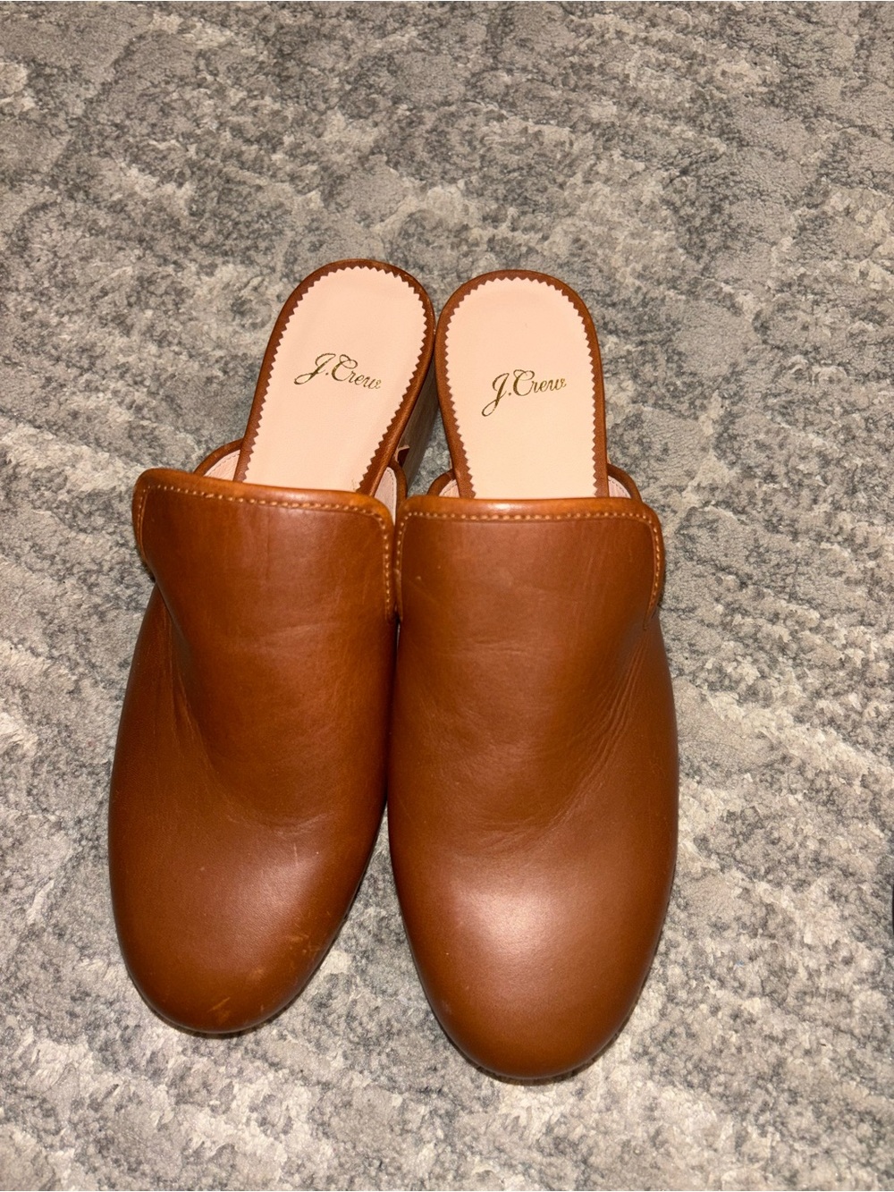 J. Crew Brown Leather clogs / mules